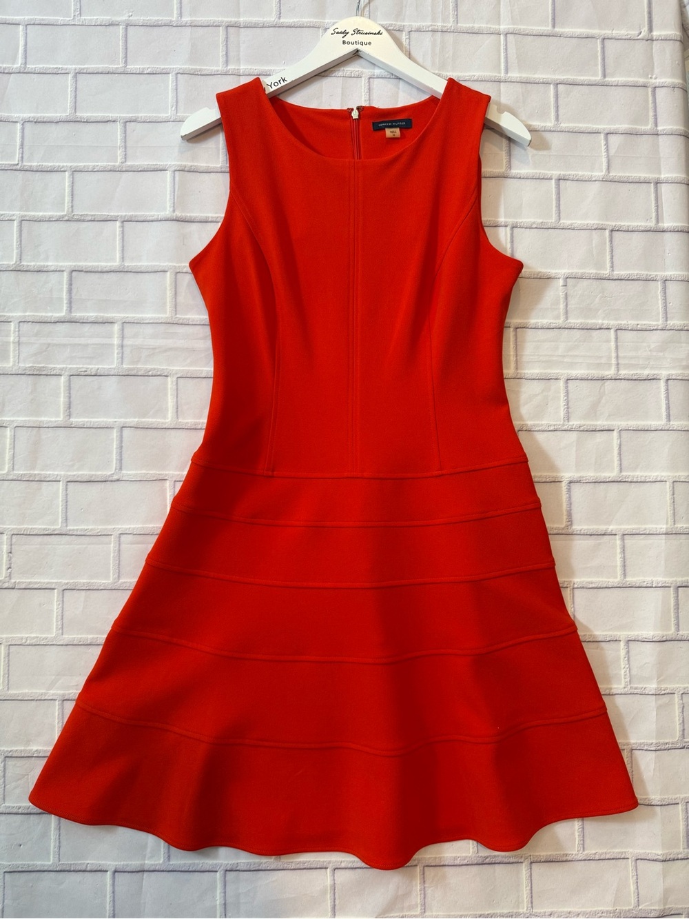 Tommy Hilfiger Red Sleeveless Fit & Flare Tiered Dress Women’s feminine/ size 10 - Picture 2 of 11